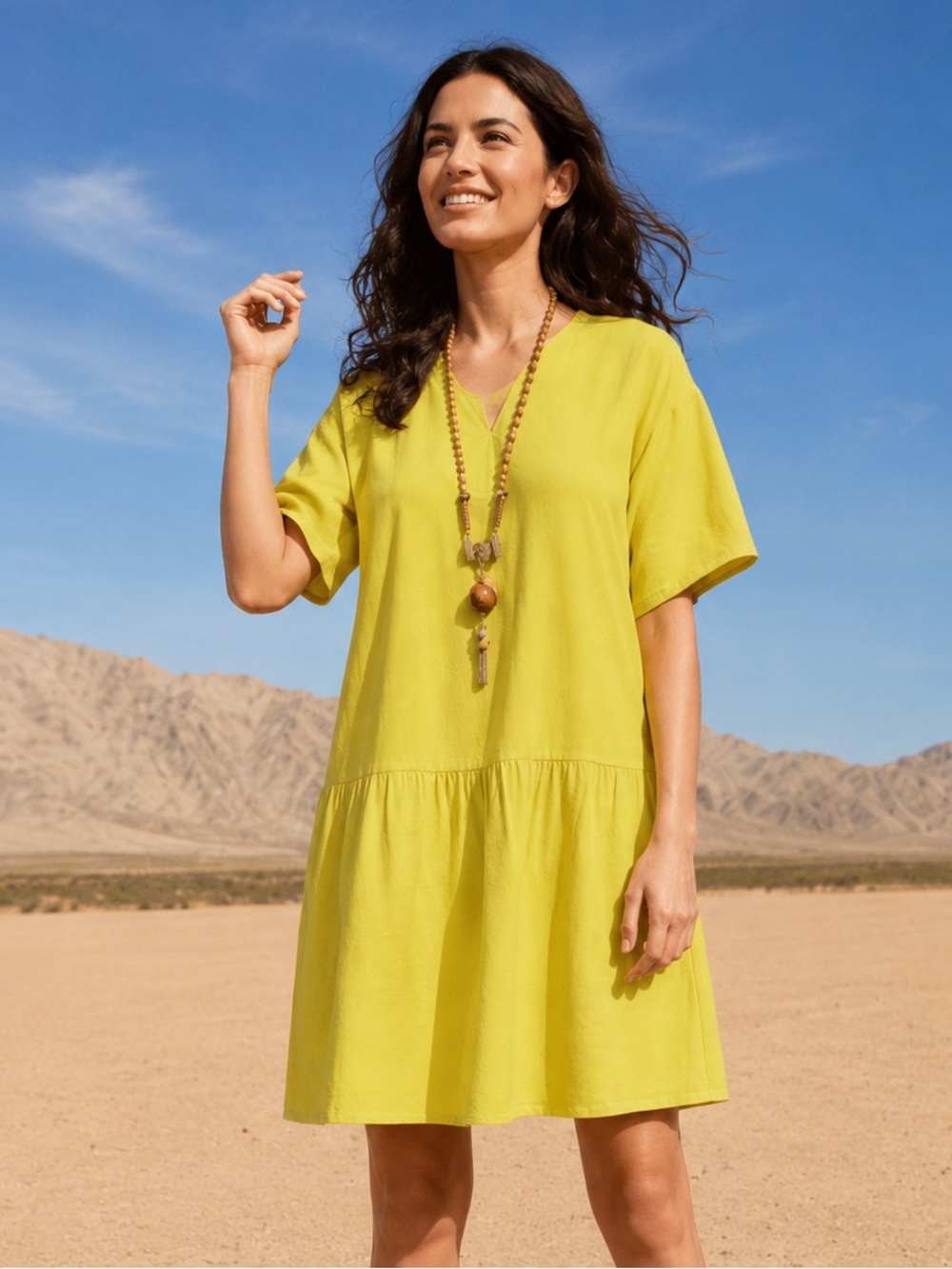 Eileen Fisher NEW! Chartreuse Drop Waist Shift Dress XS Sustainable Minimalist